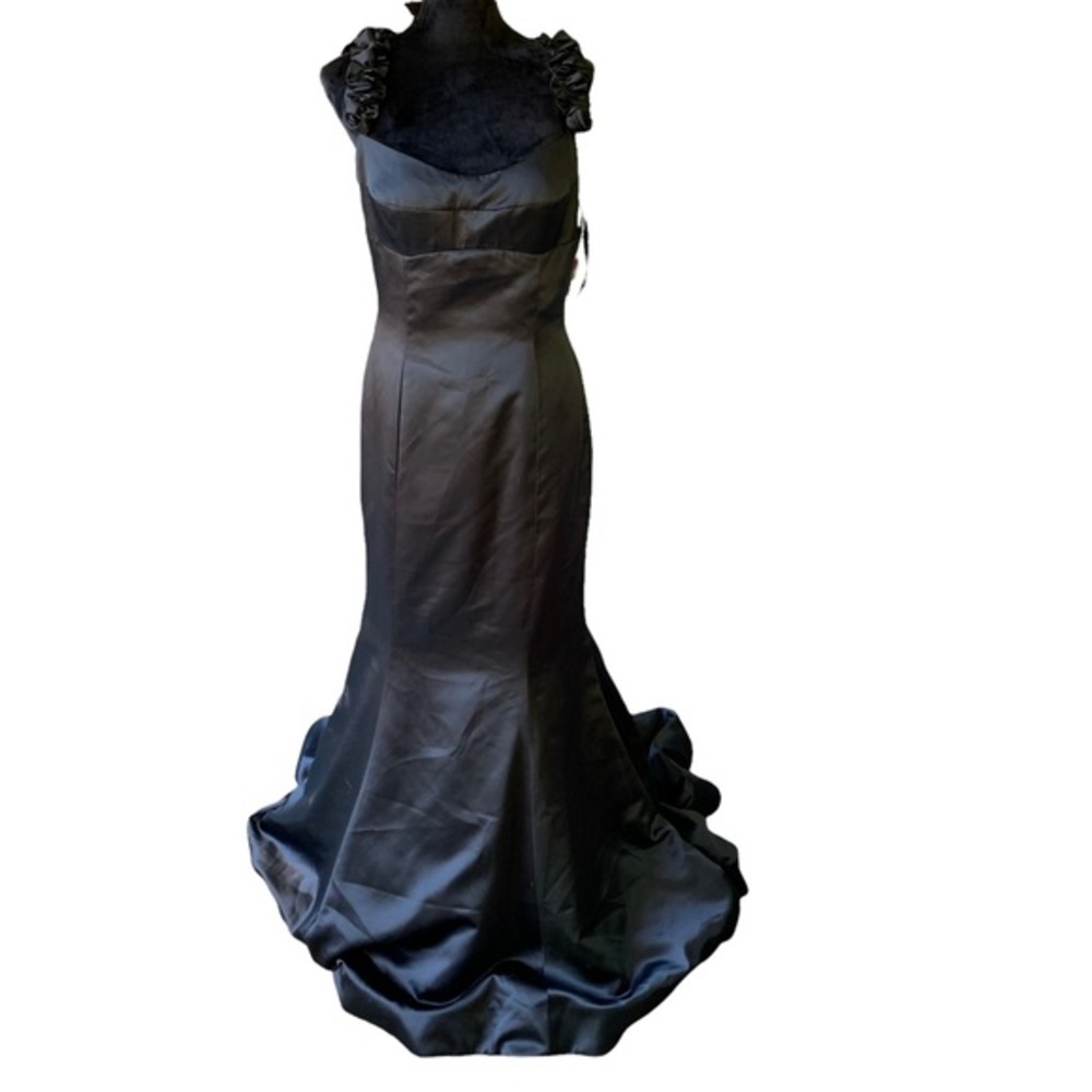 NWT Sadie Robertson Original Rosette Sherri Hill Black Trumpet Prom Gown Dress - Picture 3 of 10